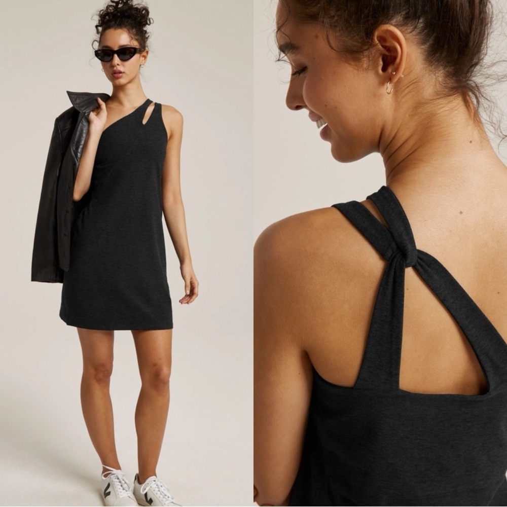 NWT BEYOND YOGA Lost Your Mind One Shoulder Space Dyed Mini Dress